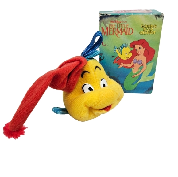 Vintage McDonald's Disney‎ Little Mermaid Flounder Plush Christmas Ornament - Picture 9 of 9